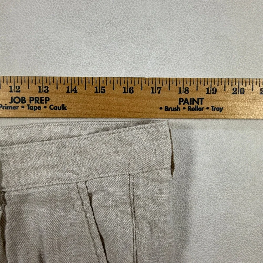 Porter & Ash Mens 100% Linen Pants Pleated Oatmeal Beige Size 32 Summer
